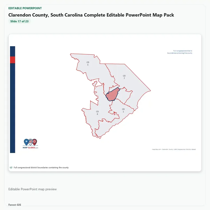 Clarendon County, South Carolina Editable Map Pack - Image 5