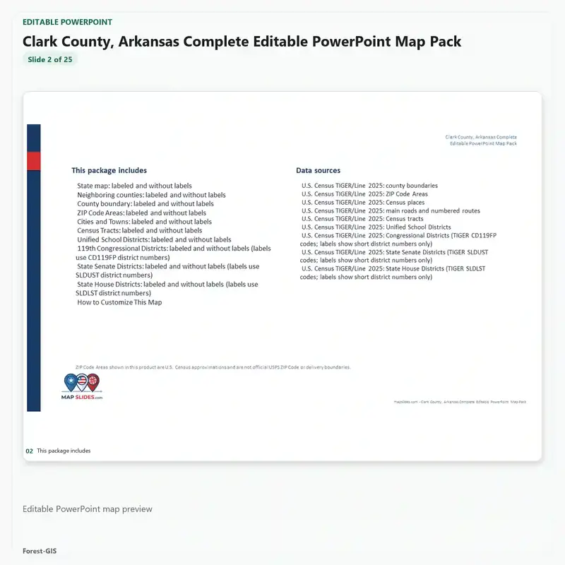 Clark County, Arkansas Editable Map Pack - Image 3