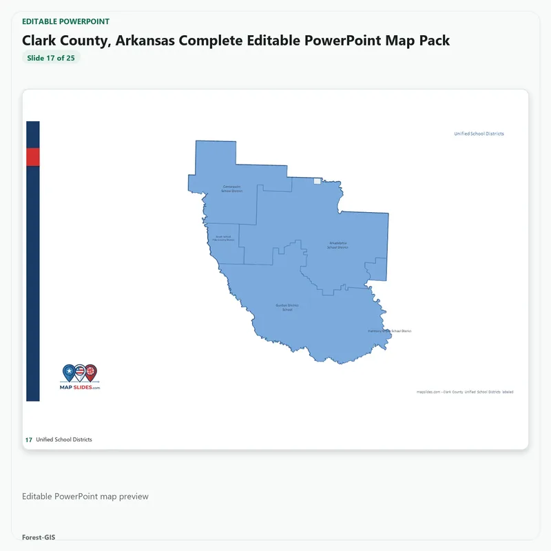 Clark County, Arkansas Editable Map Pack - Image 5