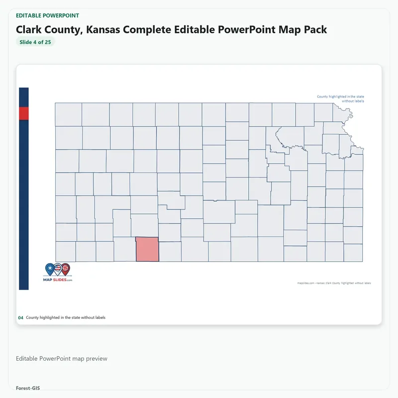 Clark County, Kansas Editable Map Pack - Image 4