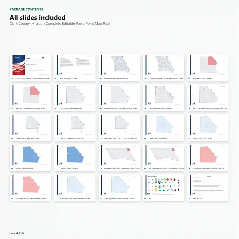 Clark County, Missouri Editable Map Pack - Image 2