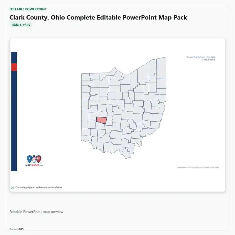 Clark County, Ohio Editable Map Pack - Image 4