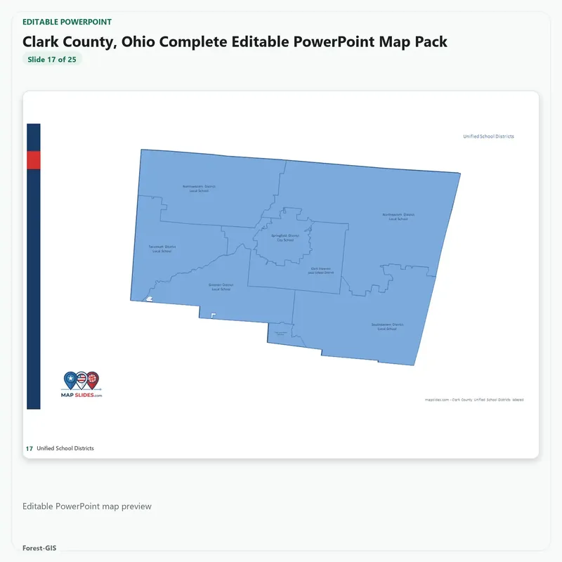 Clark County, Ohio Editable Map Pack - Image 5