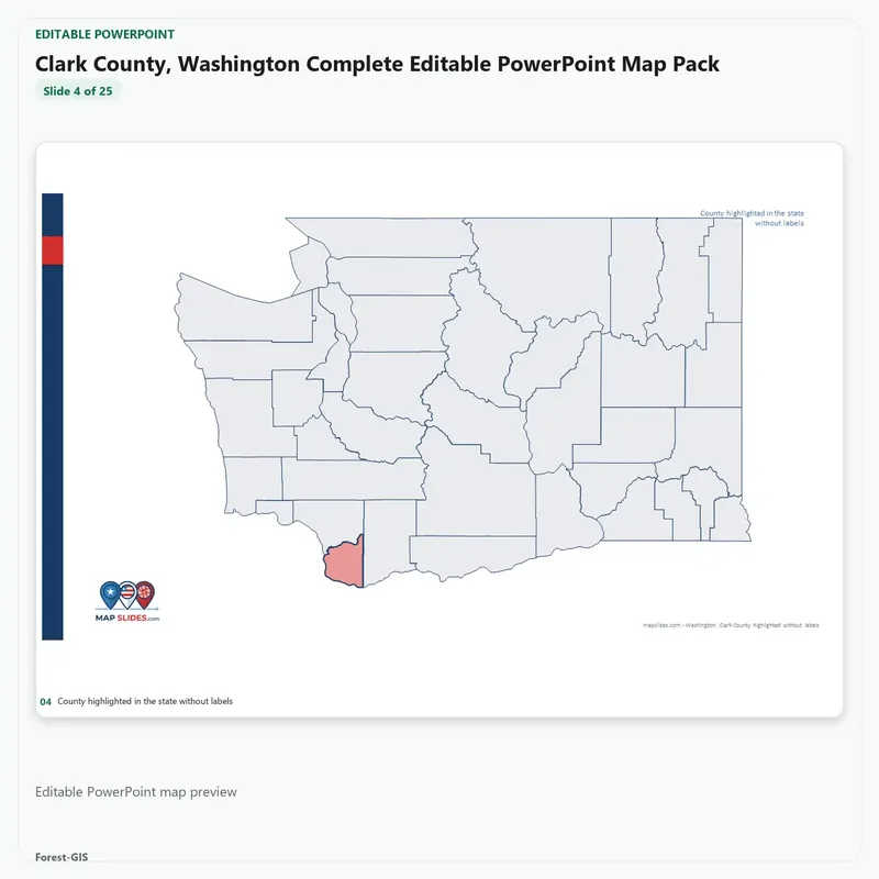 Clark County, Washington Editable Map Pack - Image 4