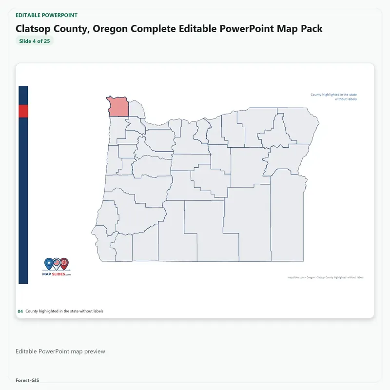 Clatsop County, Oregon Editable Map Pack - Image 4