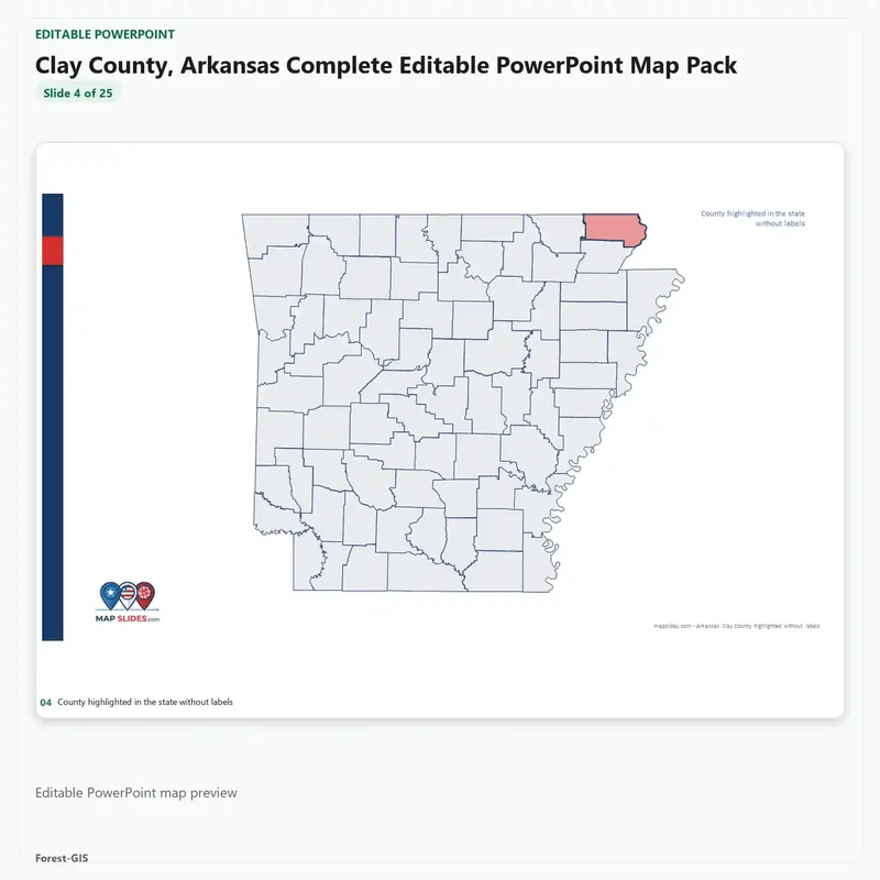 Clay County, Arkansas Editable Map Pack - Image 4