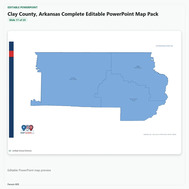 Clay County, Arkansas Editable Map Pack - Image 5