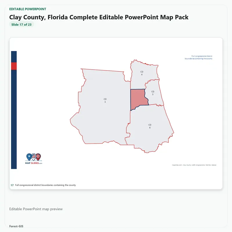 Clay County, Florida Editable Map Pack - Image 5