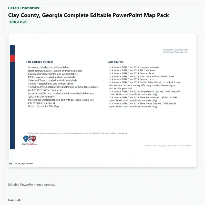 Clay County, Georgia Editable Map Pack - Image 3