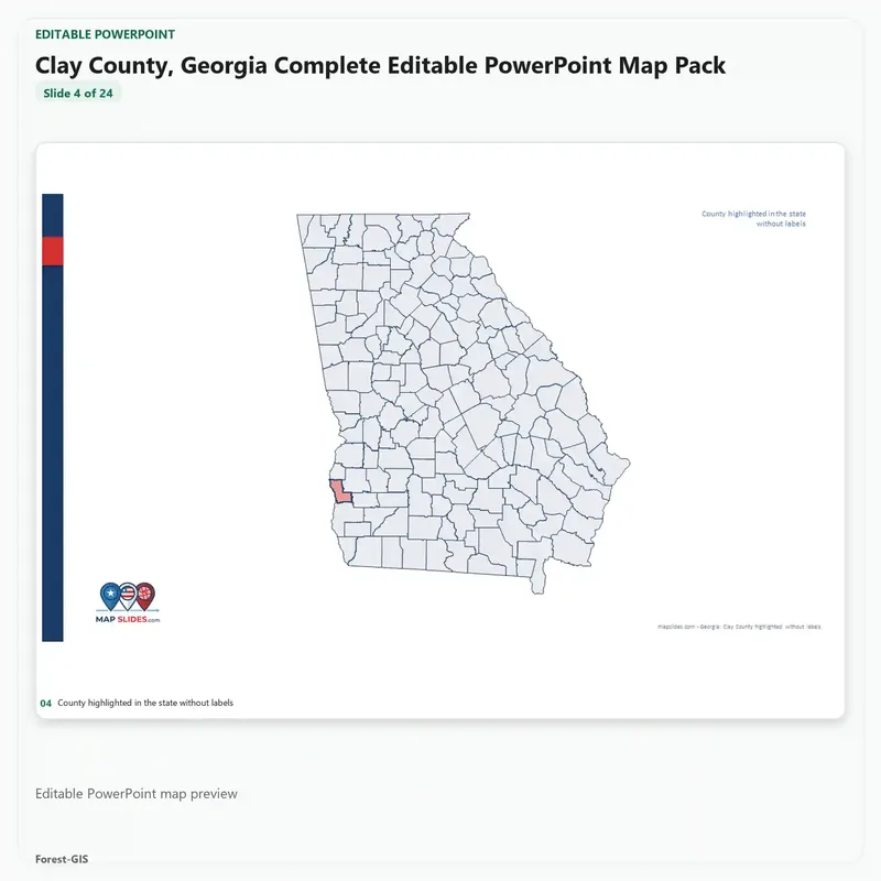 Clay County, Georgia Editable Map Pack - Image 4