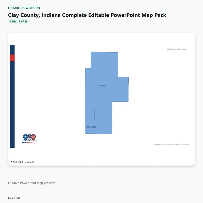 Clay County, Indiana Editable Map Pack - Image 5