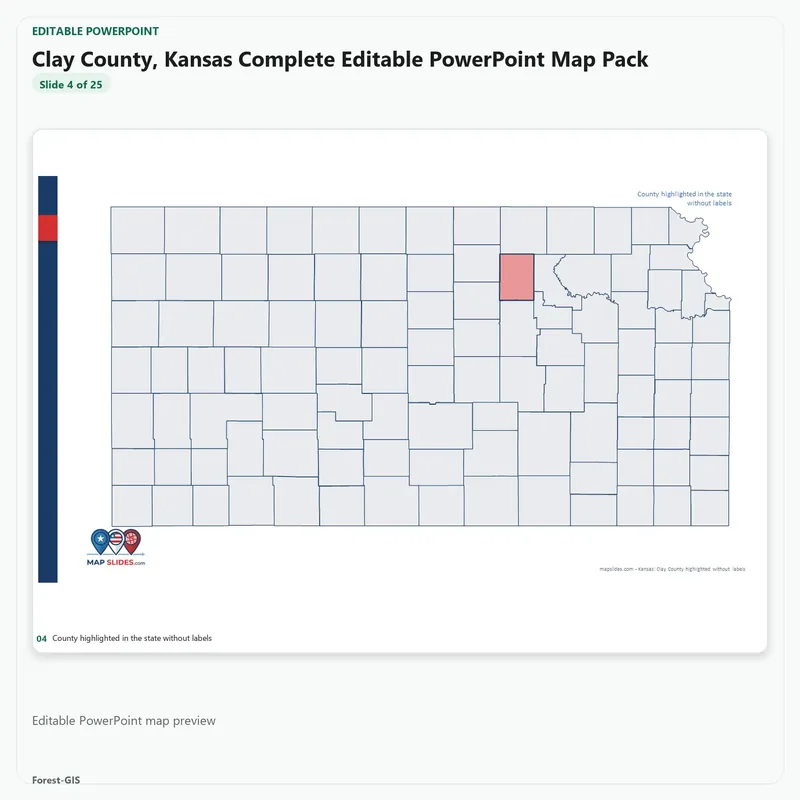 Clay County, Kansas Editable Map Pack - Image 4