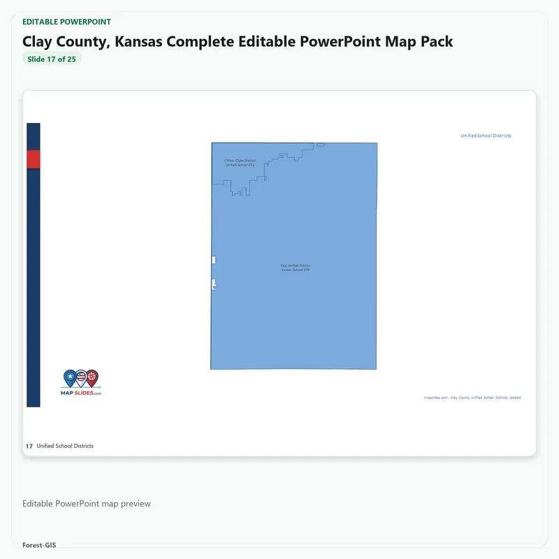 Clay County, Kansas Editable Map Pack - Image 5