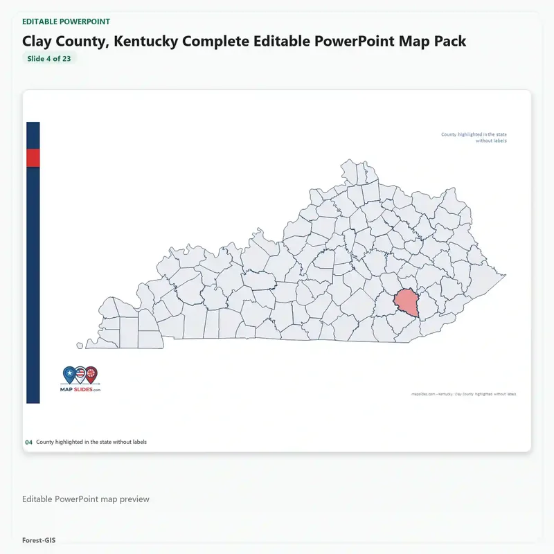 Clay County, Kentucky Editable Map Pack - Image 4