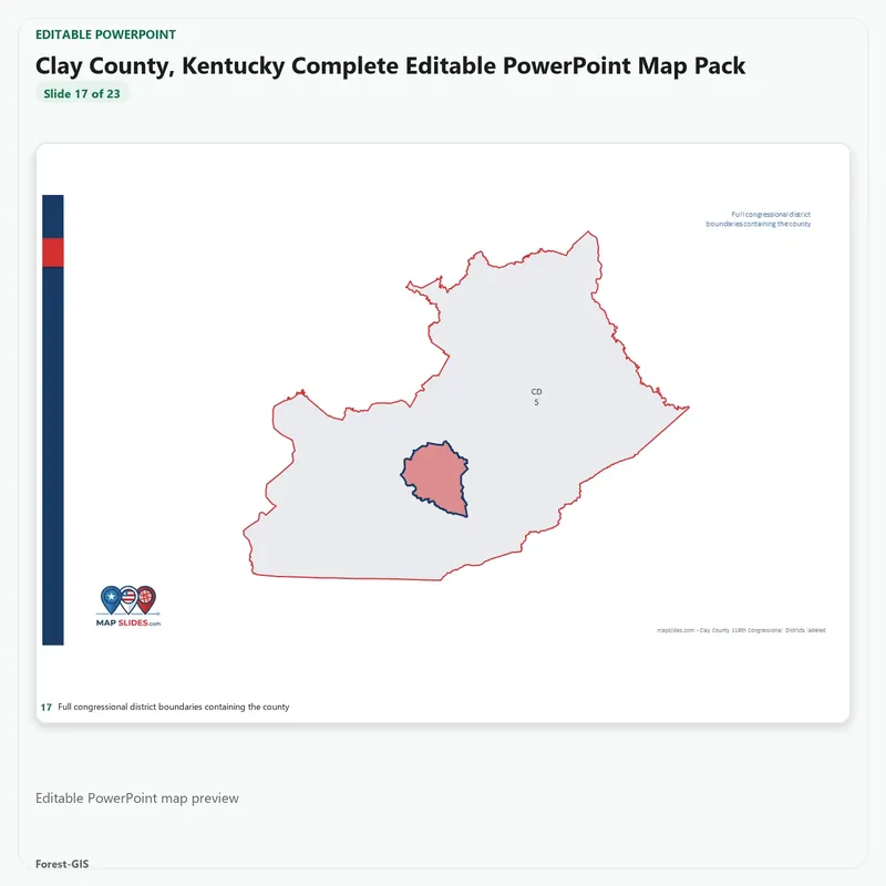 Clay County, Kentucky Editable Map Pack - Image 5