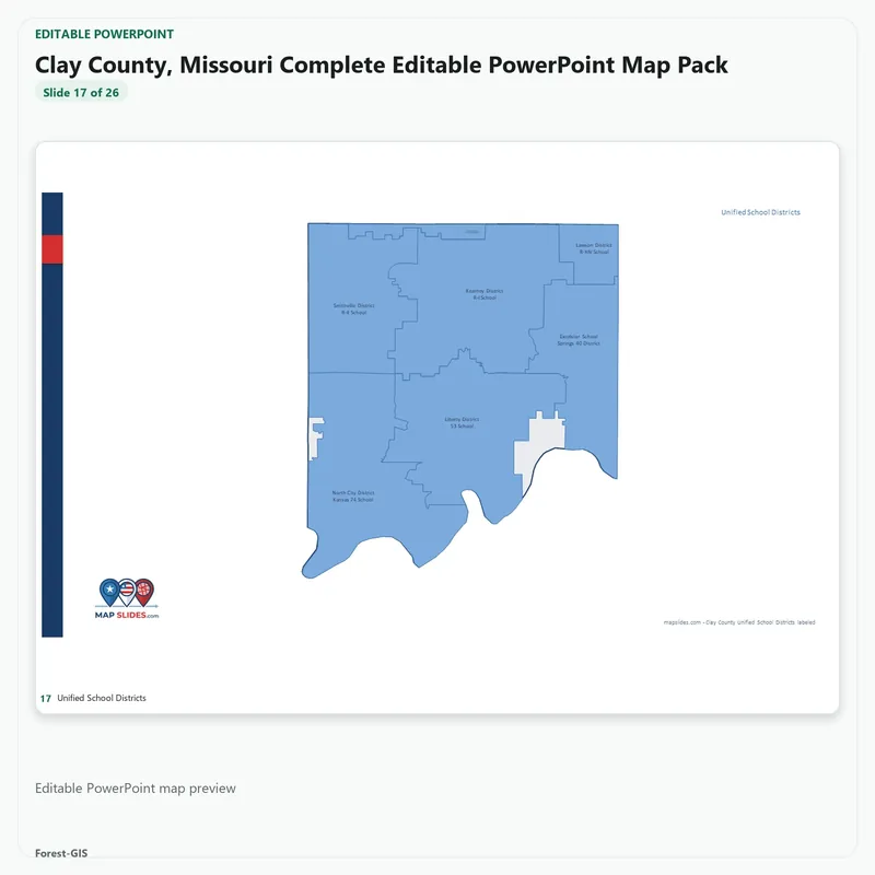 Clay County, Missouri Editable Map Pack - Image 5