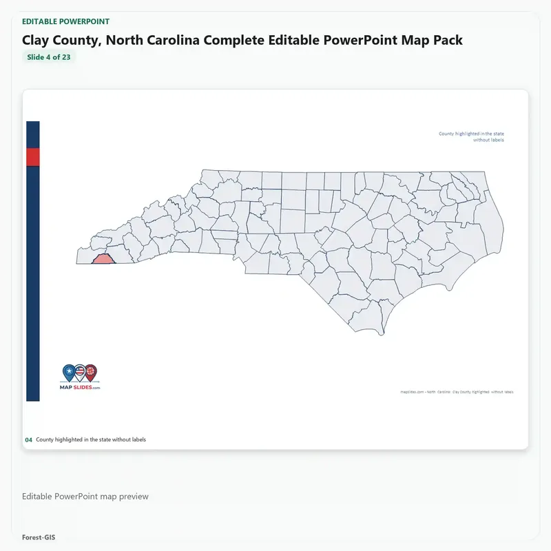 Clay County, North Carolina Editable Map Pack - Image 4