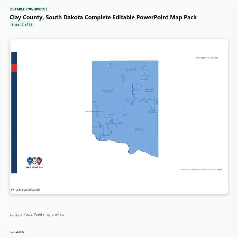 Clay County, South Dakota Editable Map Pack - Image 5