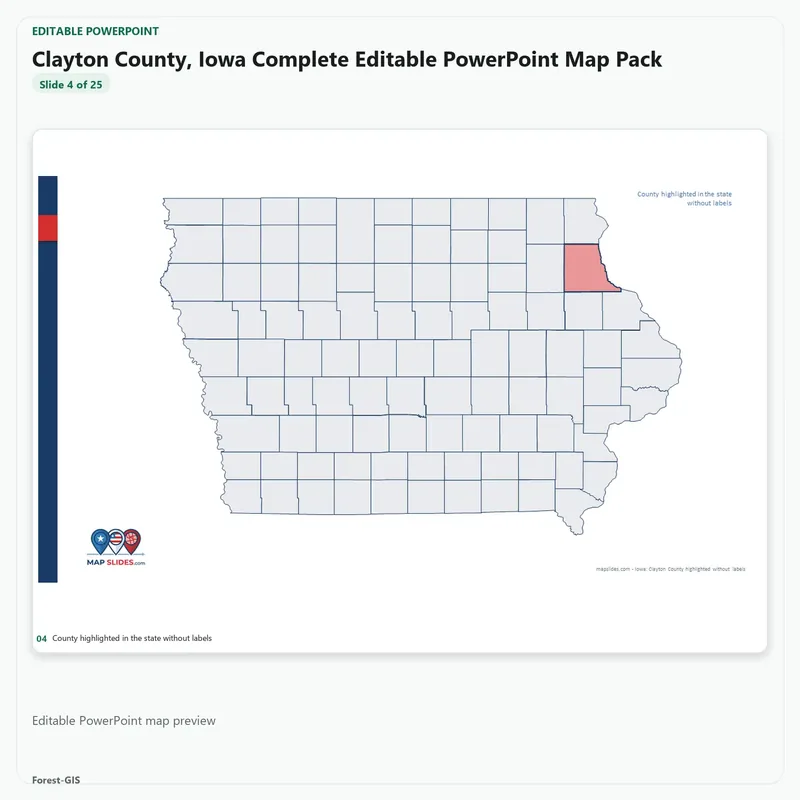 Clayton County, Iowa Editable Map Pack - Image 4
