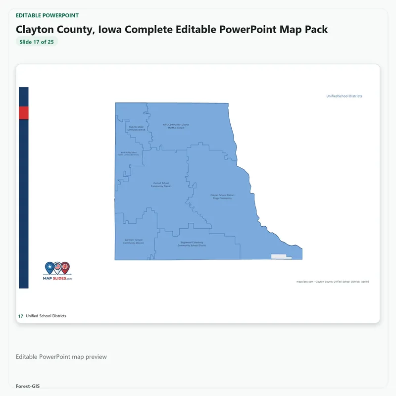 Clayton County, Iowa Editable Map Pack - Image 5