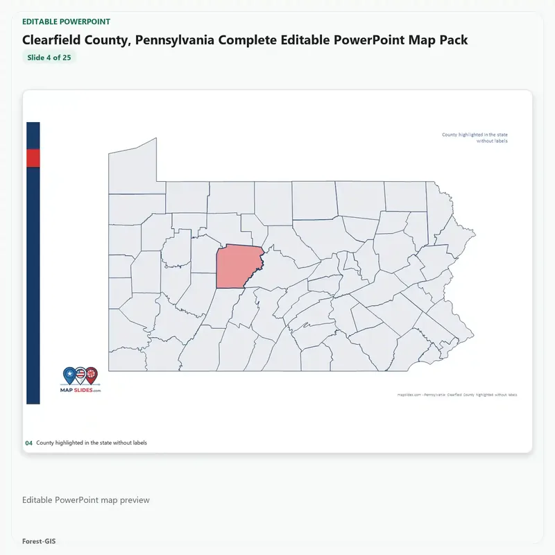 Clearfield County, Pennsylvania Editable Map Pack - Image 4