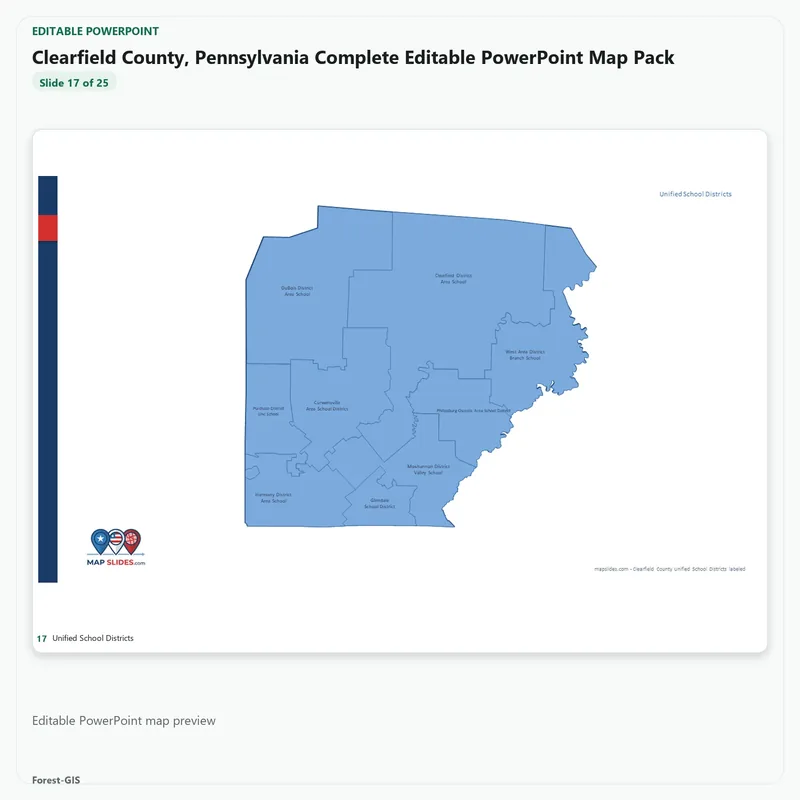 Clearfield County, Pennsylvania Editable Map Pack - Image 5