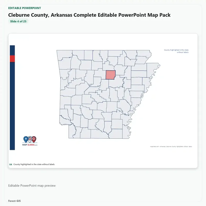 Cleburne County, Arkansas Editable Map Pack - Image 4