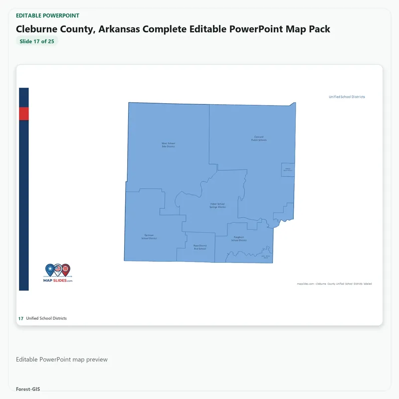 Cleburne County, Arkansas Editable Map Pack - Image 5