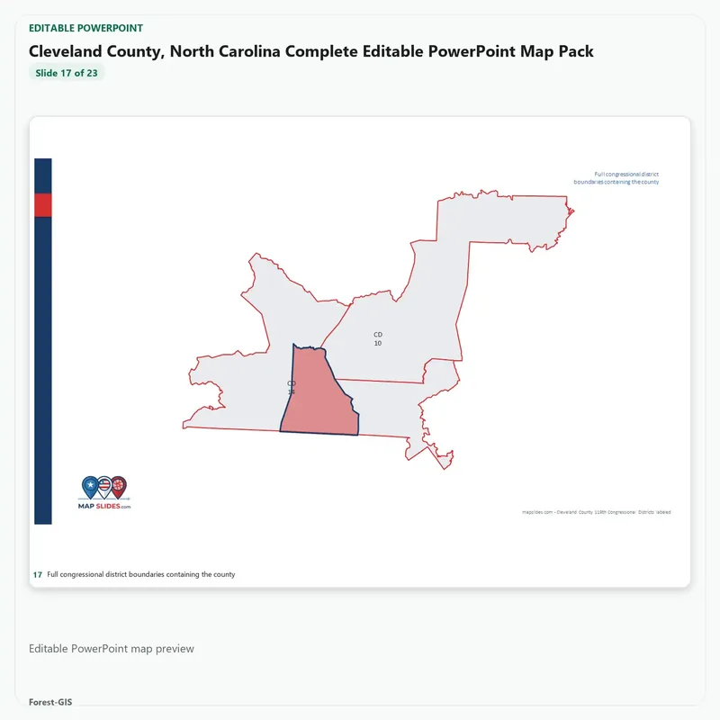 Cleveland County, North Carolina Editable Map Pack - Image 5