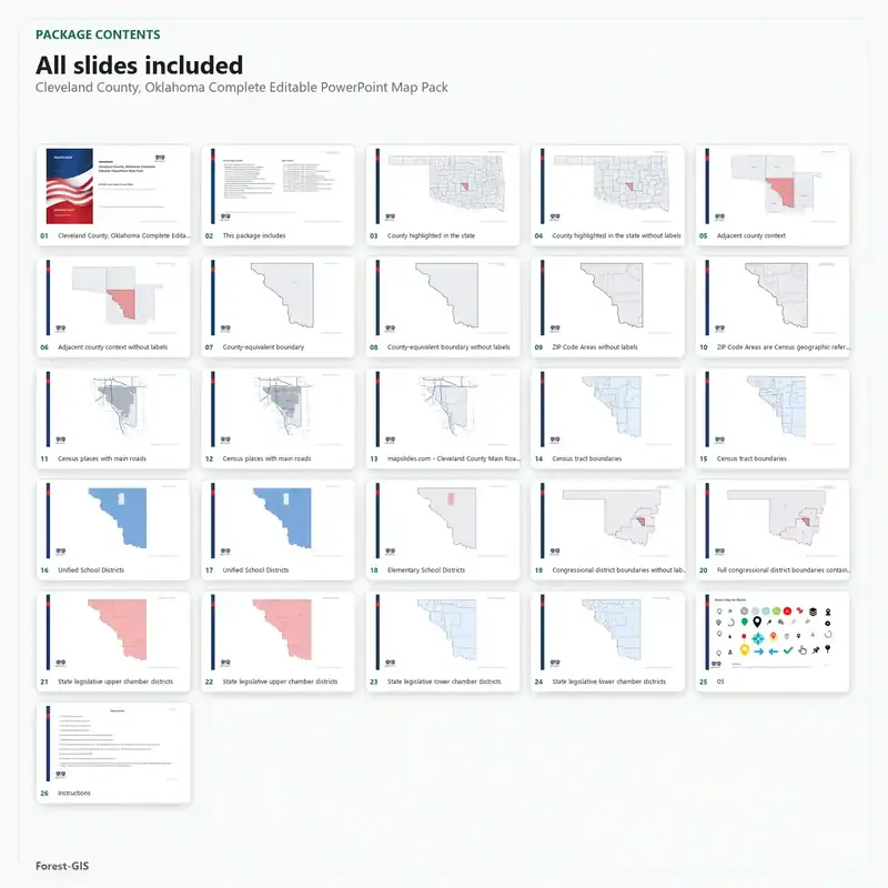 Cleveland County, Oklahoma Editable Map Pack - Image 2