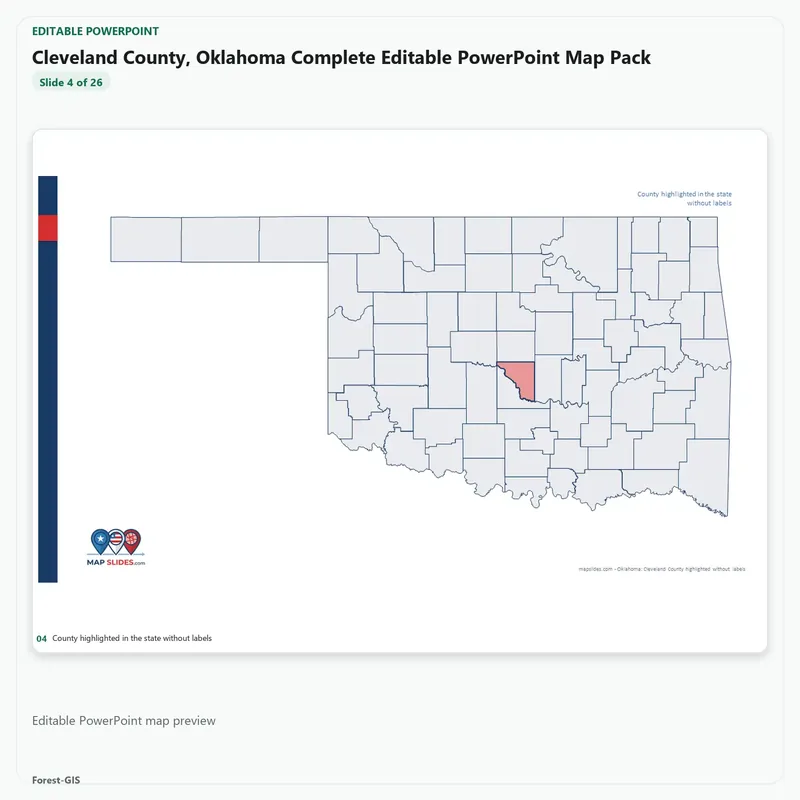 Cleveland County, Oklahoma Editable Map Pack - Image 4