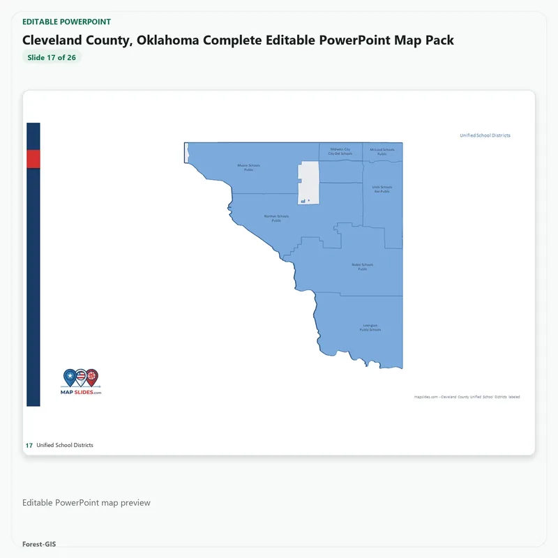 Cleveland County, Oklahoma Editable Map Pack - Image 5