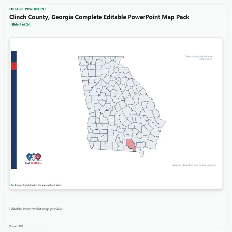 Clinch County, Georgia Editable Map Pack - Image 4