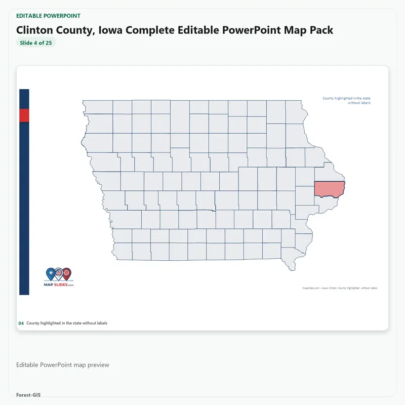 Clinton County, Iowa Editable Map Pack - Image 4
