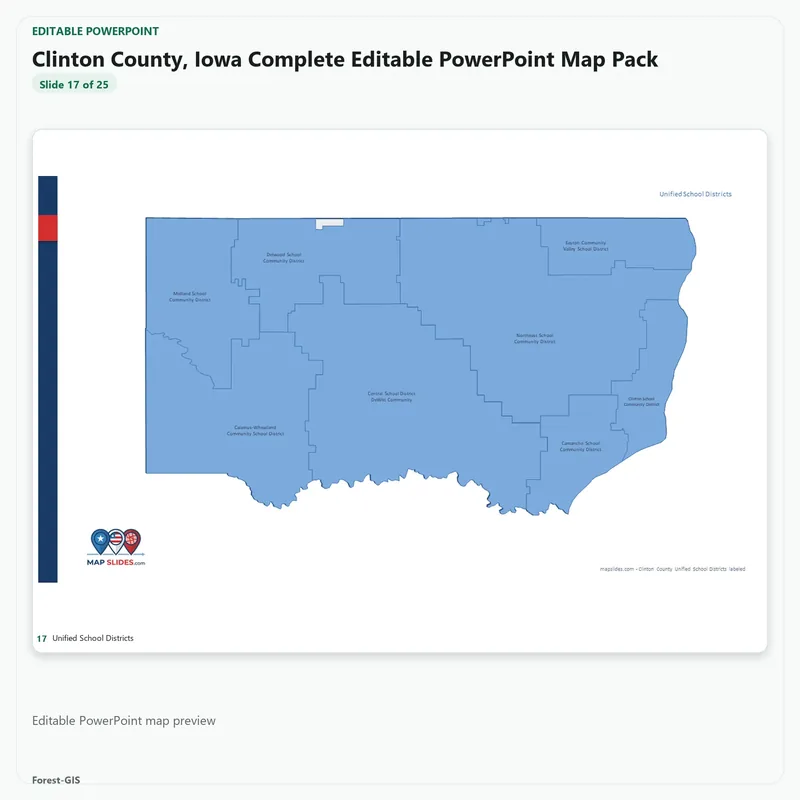 Clinton County, Iowa Editable Map Pack - Image 5