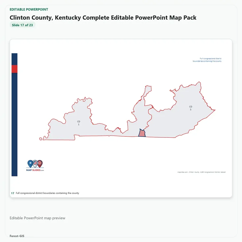 Clinton County, Kentucky Editable Map Pack - Image 5