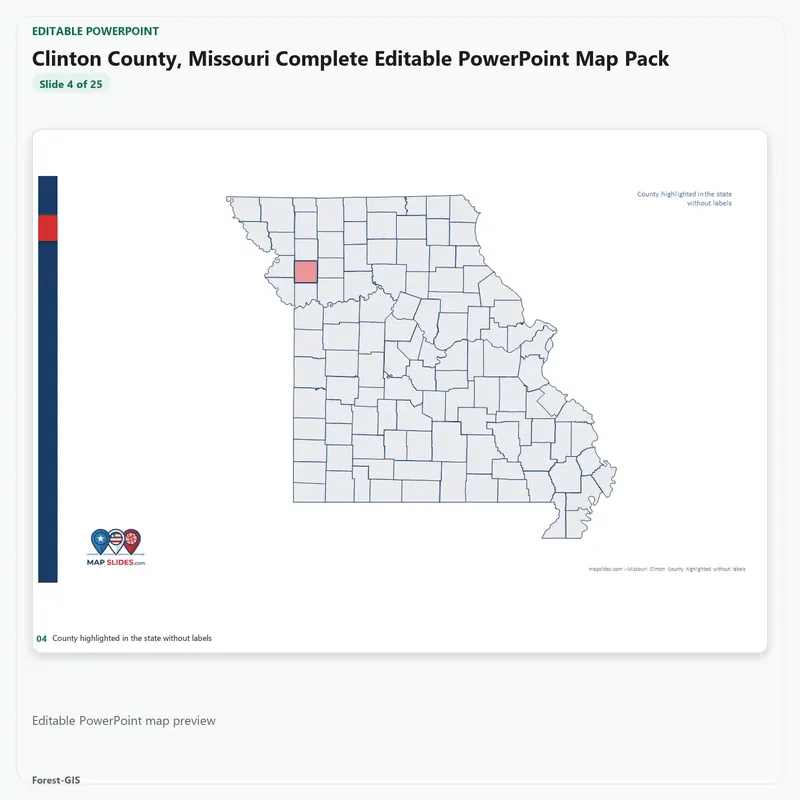 Clinton County, Missouri Editable Map Pack - Image 4