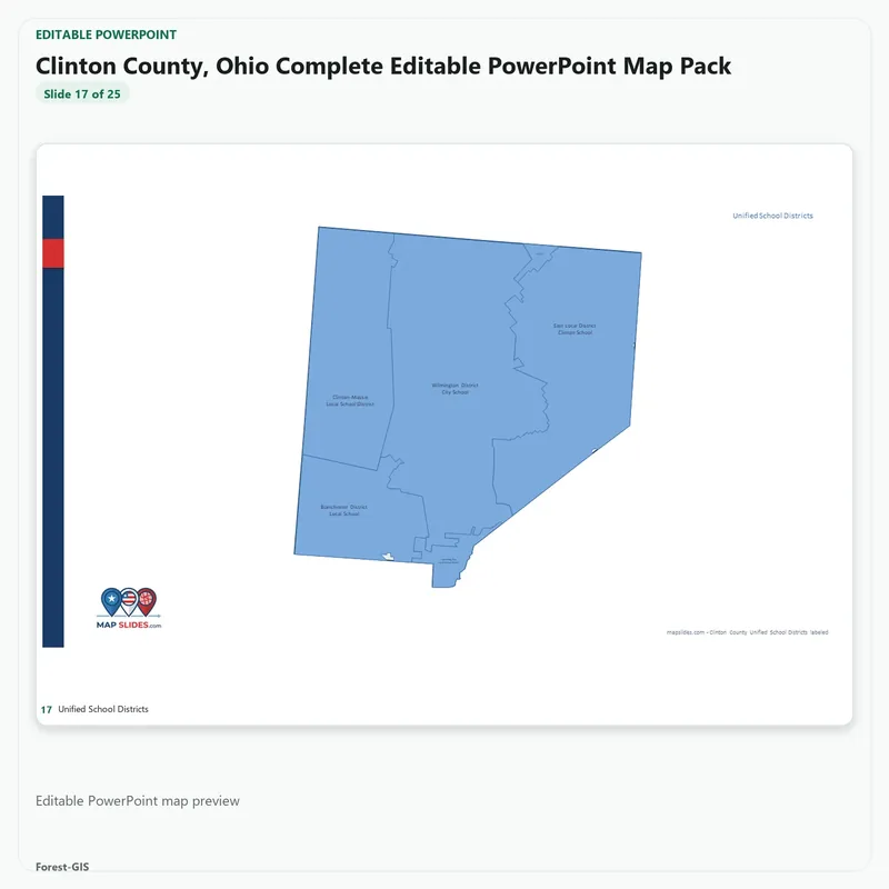 Clinton County, Ohio Editable Map Pack - Image 5