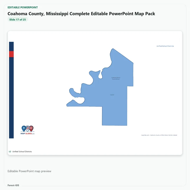 Coahoma County, Mississippi Editable Map Pack - Image 5