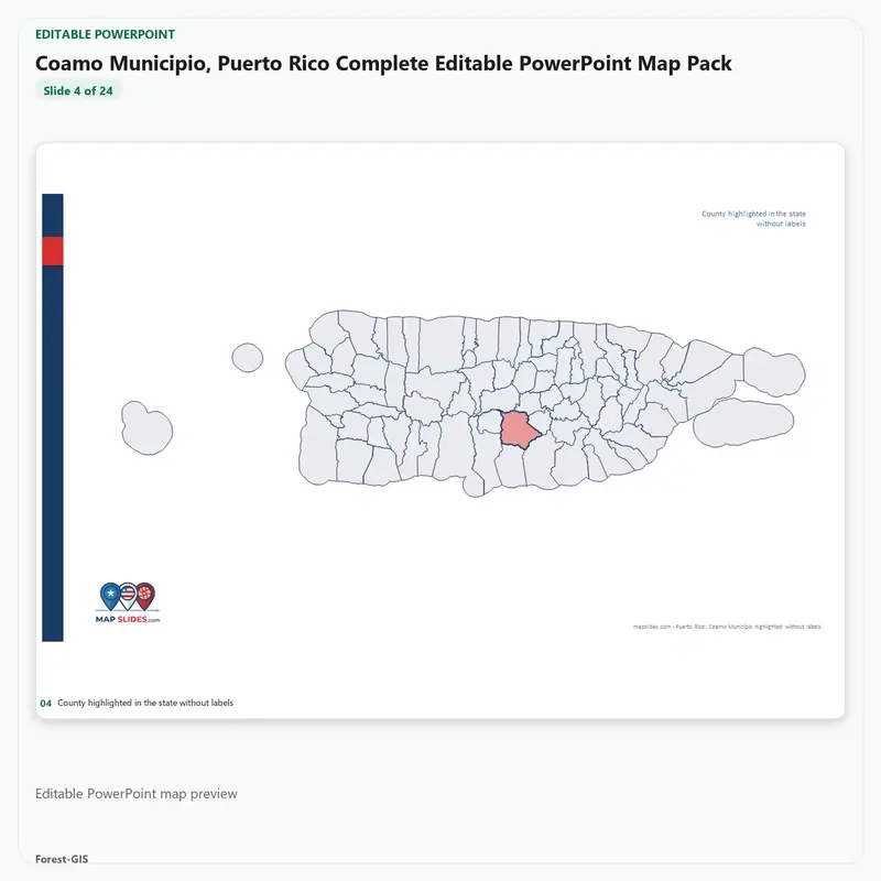 Coamo Municipio, Puerto Rico Editable Map Pack - Image 4