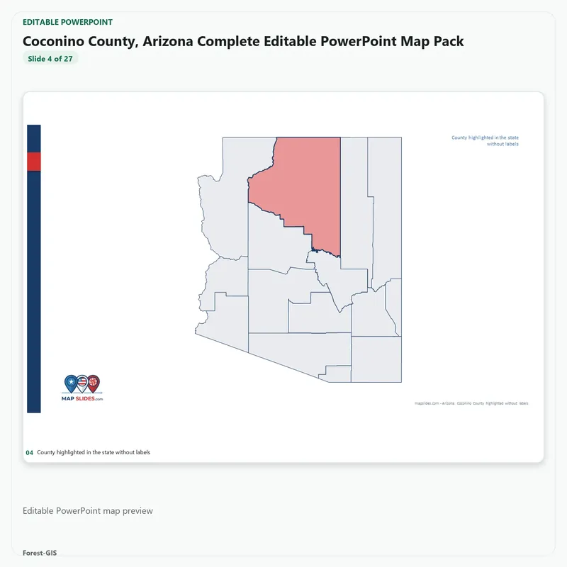 Coconino County, Arizona Editable Map Pack - Image 4
