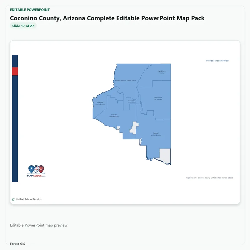 Coconino County, Arizona Editable Map Pack - Image 5