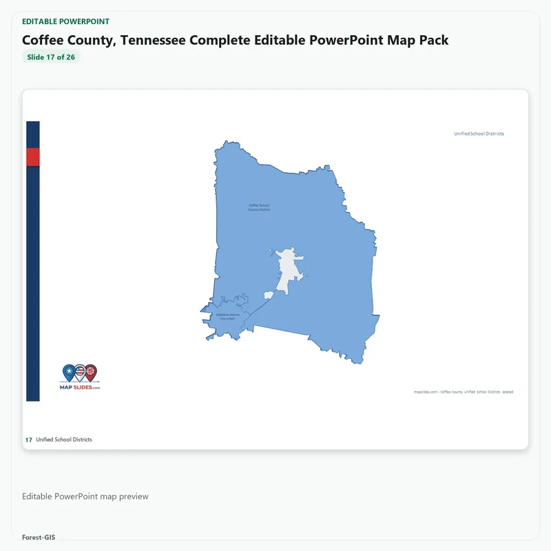 Coffee County, Tennessee Editable Map Pack - Image 5