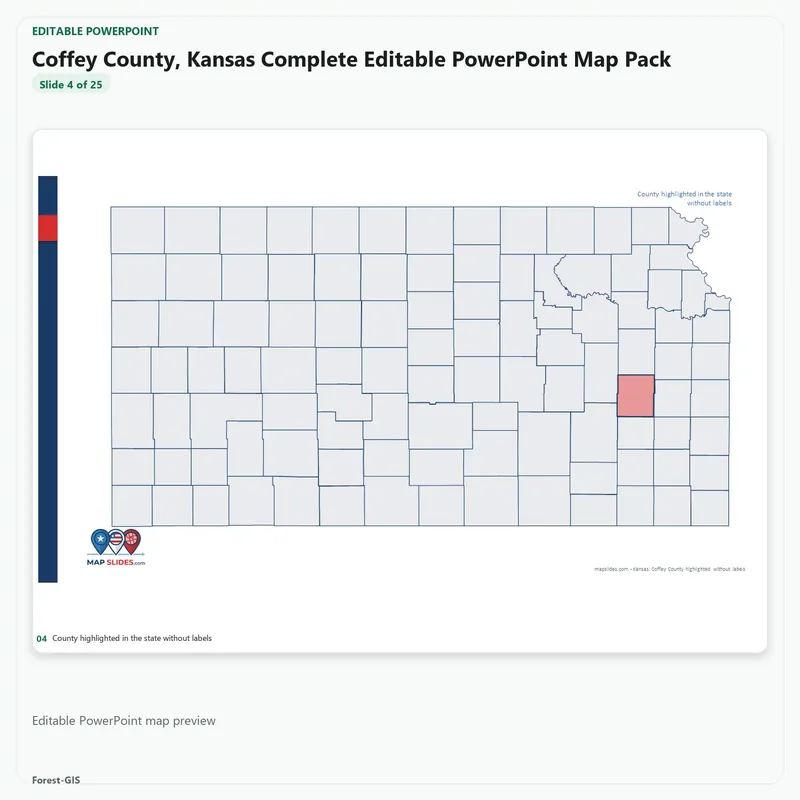 Coffey County, Kansas Editable Map Pack - Image 4