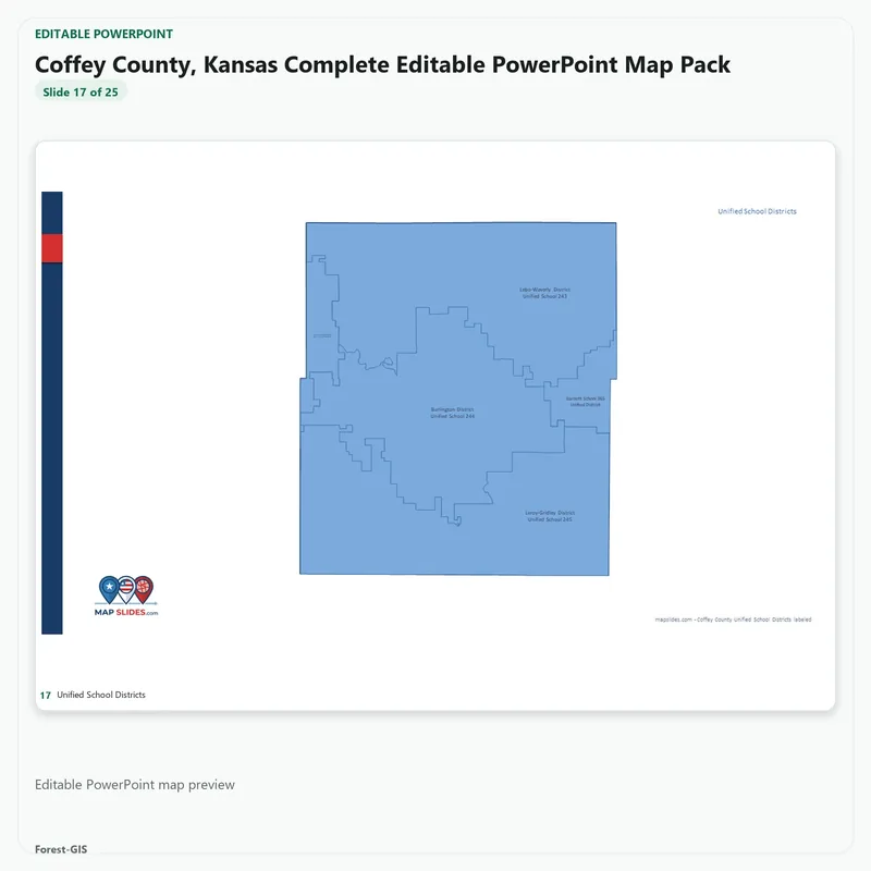 Coffey County, Kansas Editable Map Pack - Image 5