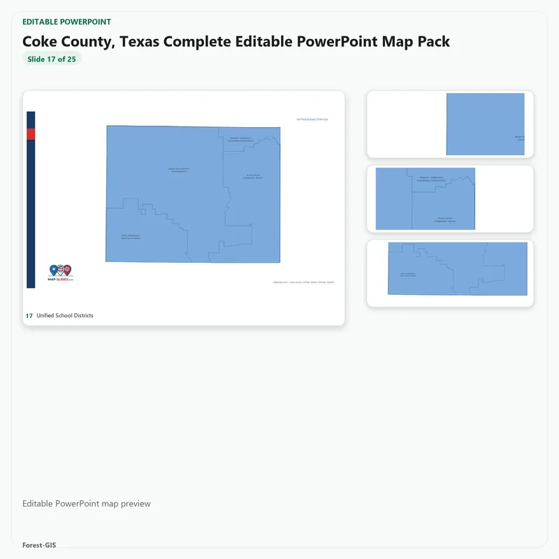 Coke County, Texas Editable Map Pack - Image 5