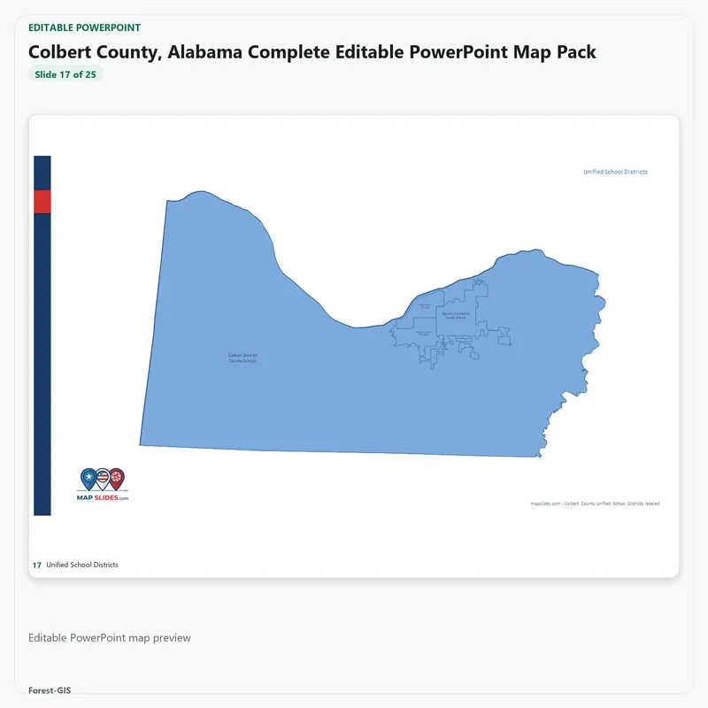 Colbert County, Alabama Editable Map Pack - Image 5