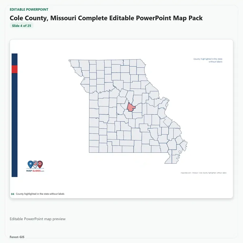 Cole County, Missouri Editable Map Pack - Image 4