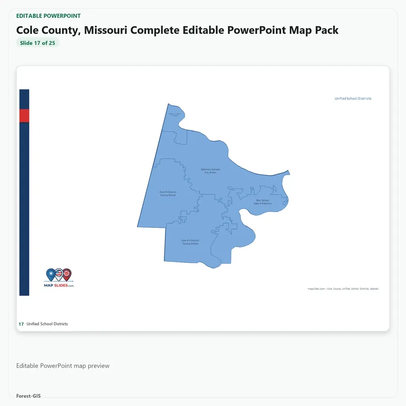 Cole County, Missouri Editable Map Pack - Image 5
