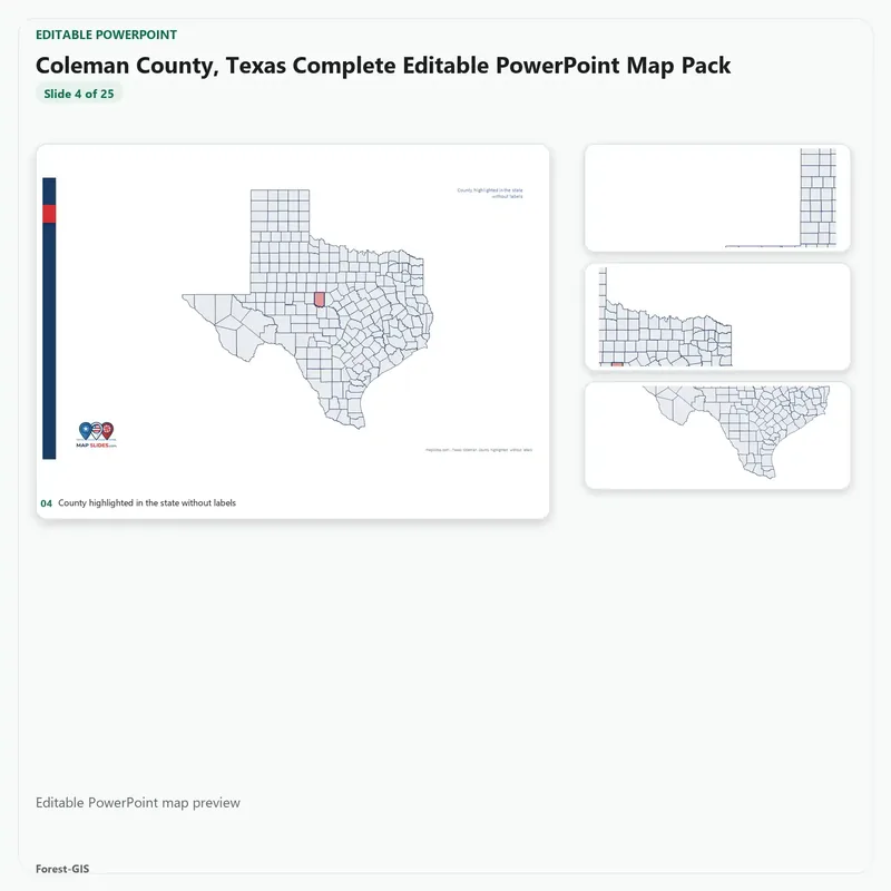 Coleman County, Texas Editable Map Pack - Image 4